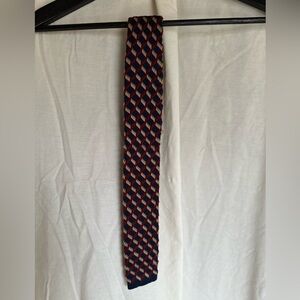 Haight & Ashbury Navy, Burgundy and Cream Geometric Knit Tie